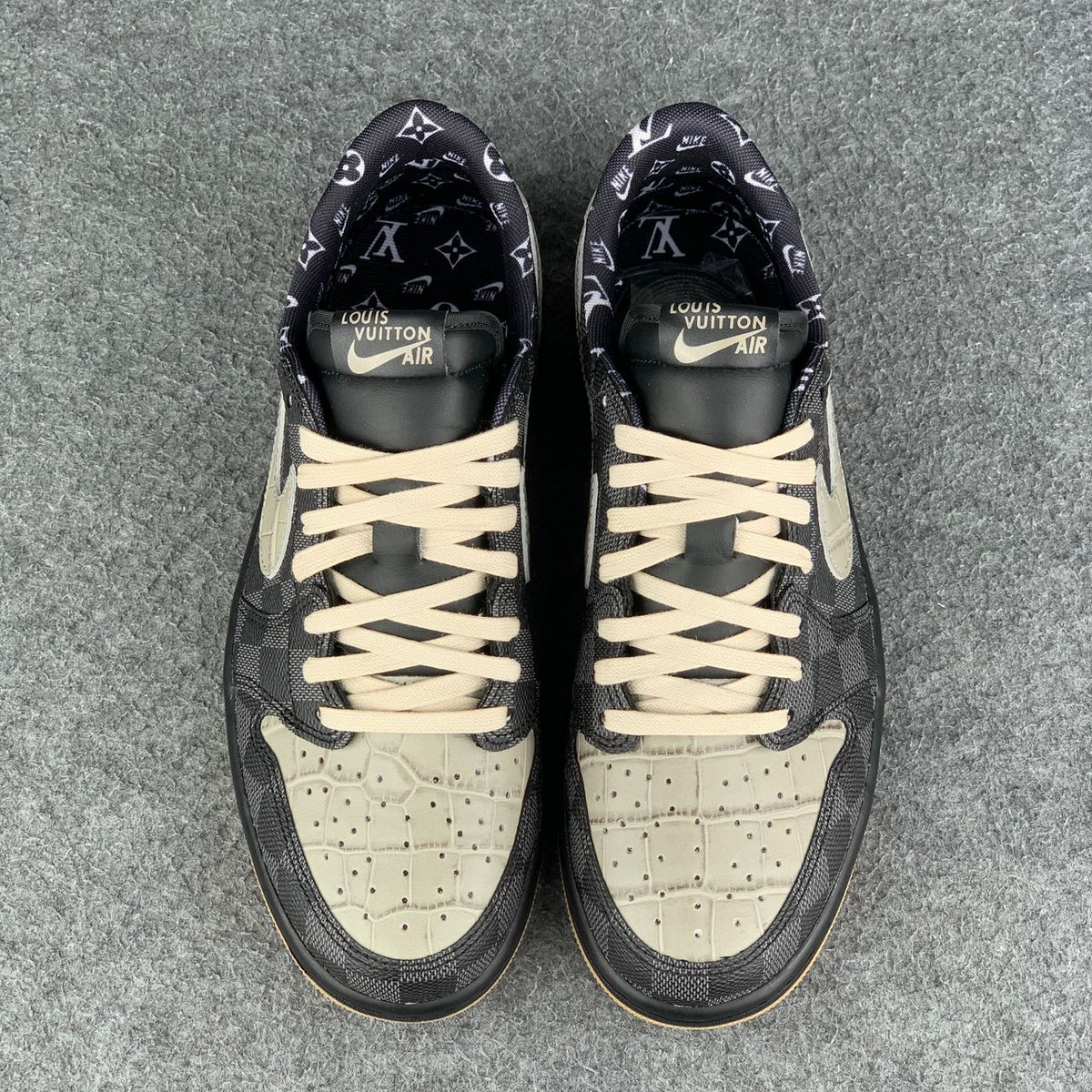 Custom Air Jordan 1 Low LV OG “Crocodile/Shadow”