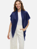 Square - Featherlight Solid Cashmere Scarf - Navy