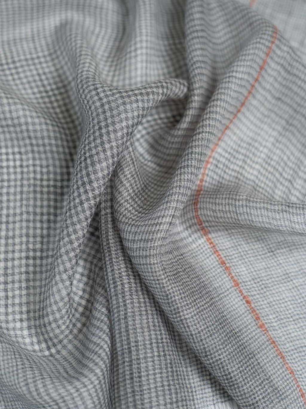 Featherlight Light Gray Plaid Cashmere Scarf