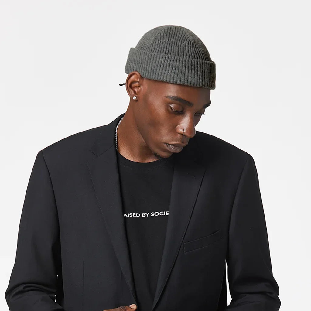 DARK GREY FISHERMAN BEANIE