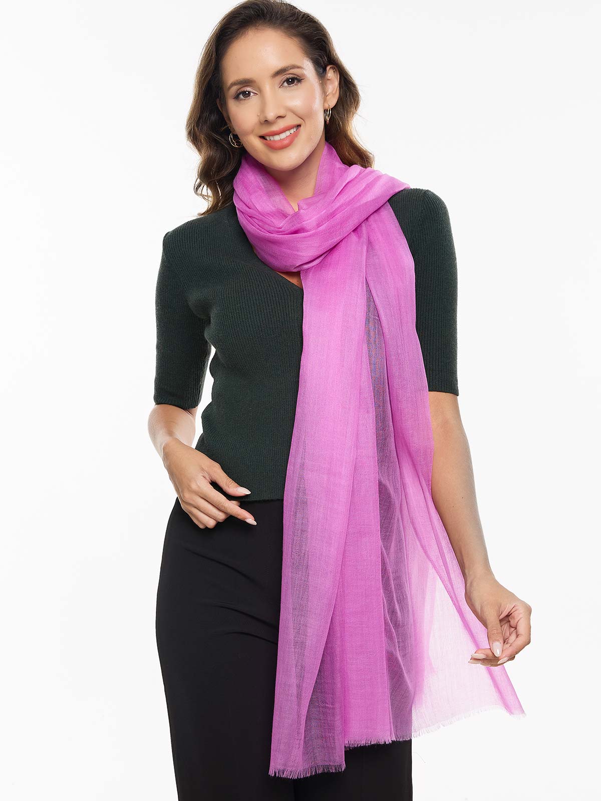 Featherlight Orchid Cashmere Scarf