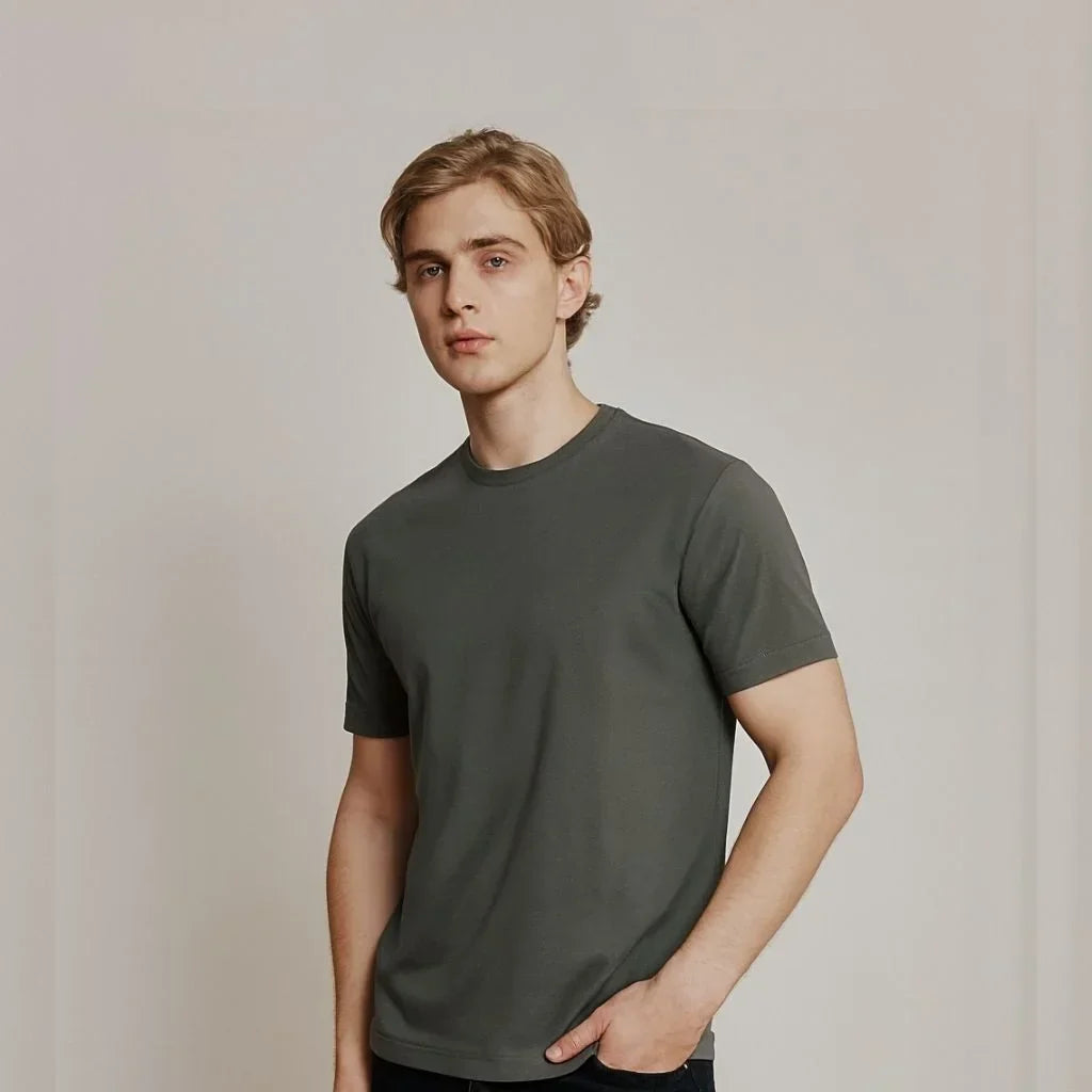 MILITARY GREEN LOOPWHEELED T-SHIRT 2-PACK