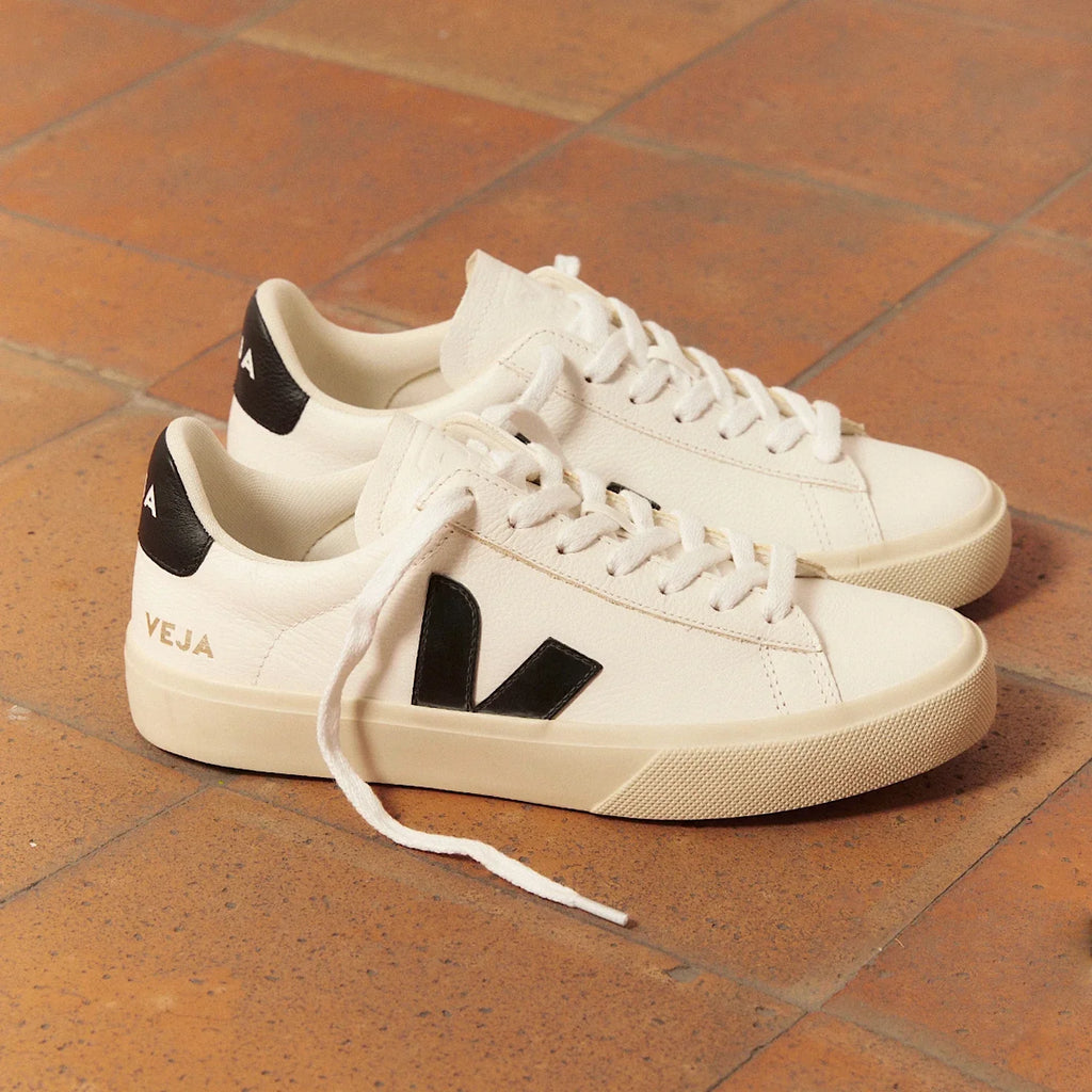 Veja Women's Campo Leather in White Black